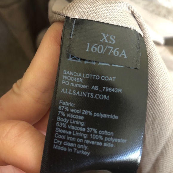 allsaints sancia lotto wool coat new with tag nwt - Picture 3 of 7